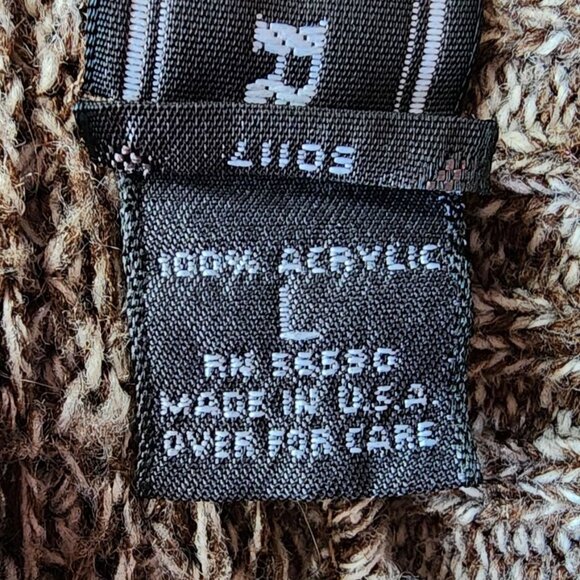 Vintage David Taylor Mens Large Sweater Nordic Snowflake Retro Brown White 1980s - Picture 6 of 8